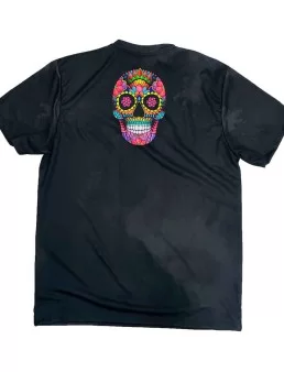 T-shirt Mexican flowers skull