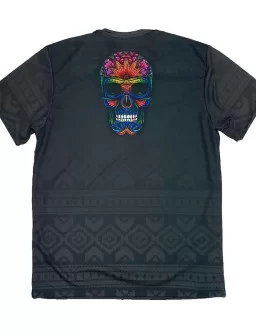 T-shirt Mexican Aztec flowers skull