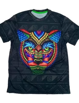 Playera jaguar de colores