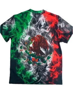 T-shirt of Mexican flag in smoke