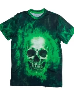 T-shirt of green skull