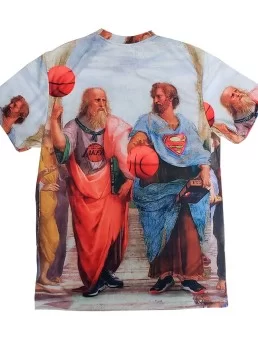 Playera Escuela de Atenas Arte divertido - Socrates moderno