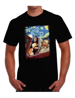 T-shirt of monalisa and Van Gogh