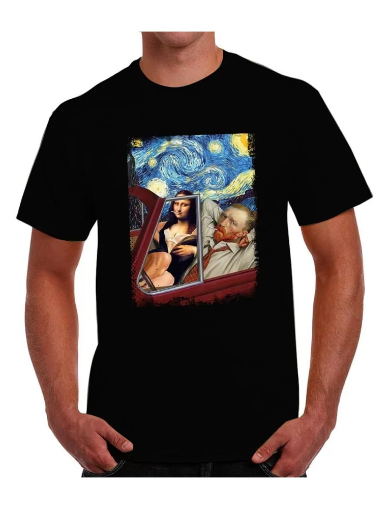 T-shirt of monalisa and Van Gogh