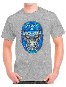T-shirt of mexican wrestling fighter Aztec Blue Demon