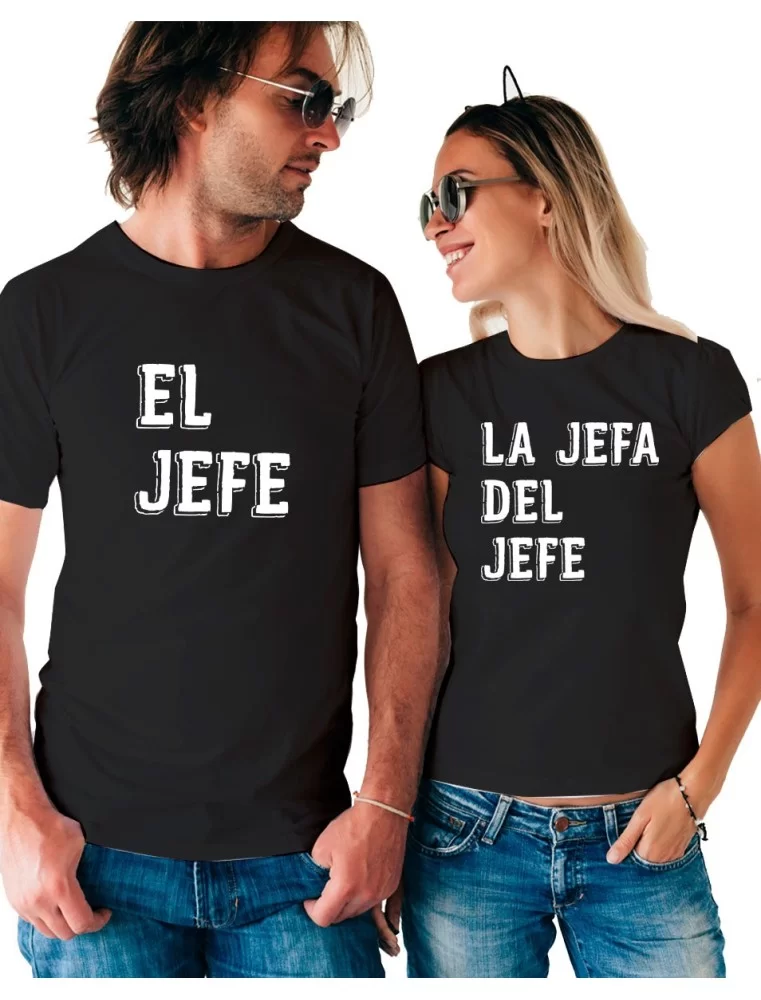 Playeras 14 de febrero San Valentin - Duo Amor El Jefe, la jefa  (2 pzas)