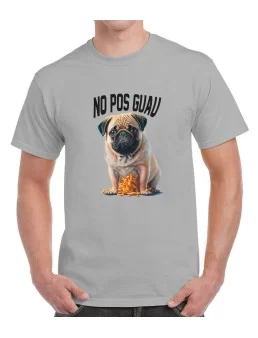 T-shirt of pug dog No pos guau