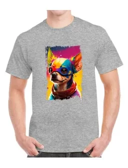 Chihuahua dog T-shirt with colored glasses