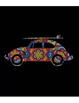 T-shirt of VW sedan huichol style