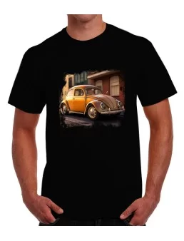 T-shirt of gold VW sedan