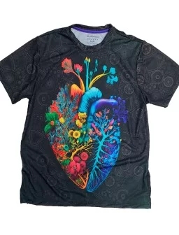 Realistic heart of botanical flowers T-shirt