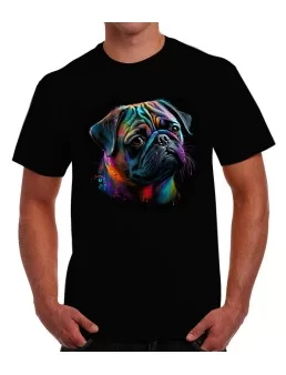 Playera perro pug de colores