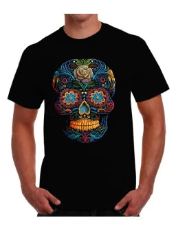 Skull T-shirt simulating embroidery