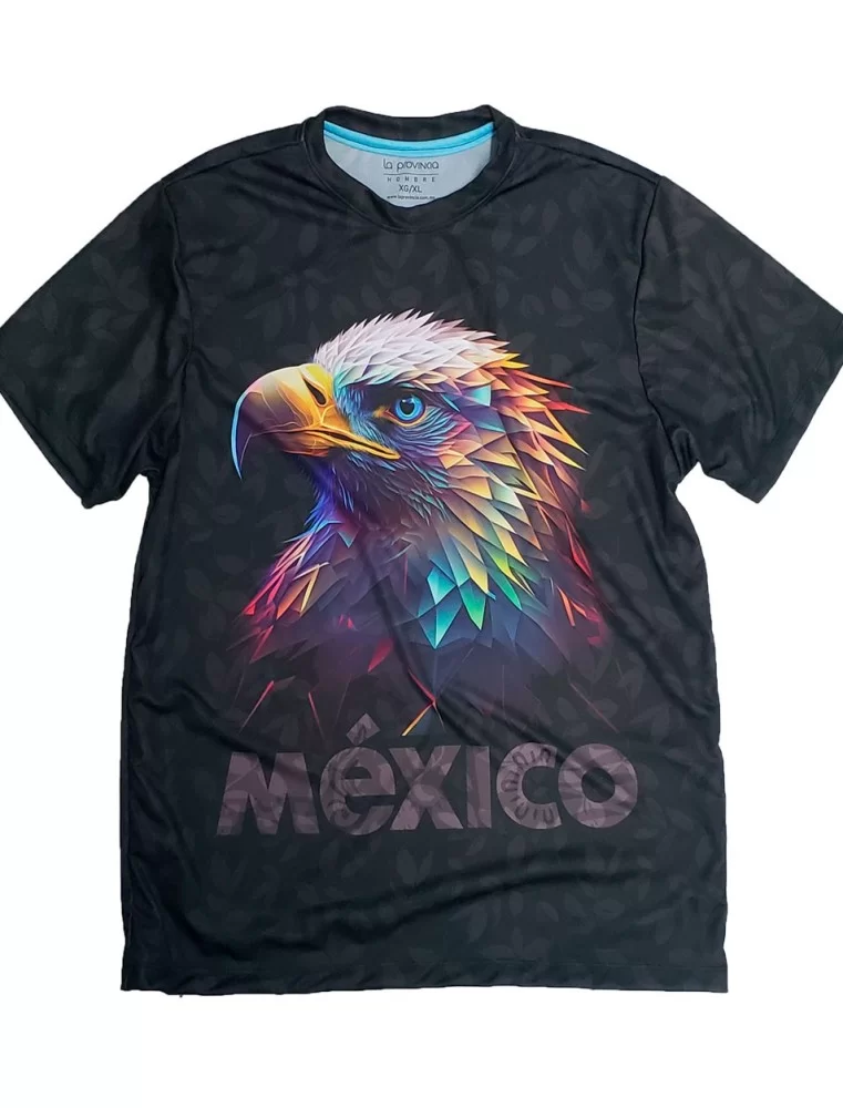 Colored eagle T-shirt with letters Mexico