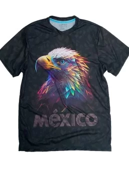 Playera aguila de colores con letras de Mexico