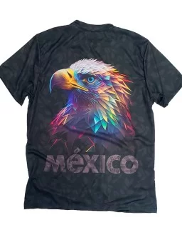 Playera aguila de colores con letras de Mexico