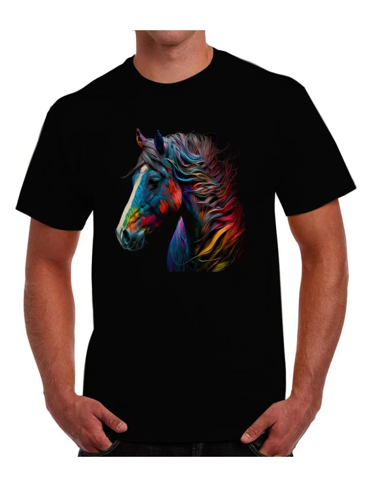 Playera de caballo de crin de colores