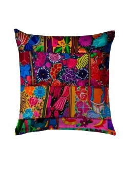 Pillow of mexican textile printed art