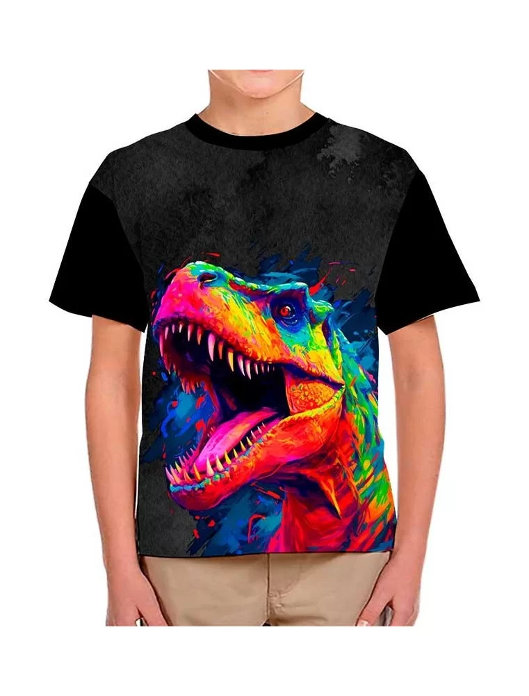 Colorful abstract T-Rex dinosaur T-shirt