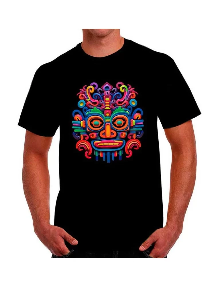 Playera Tlaloc de colores - Camisetas mexicanas