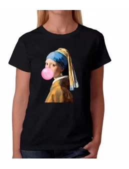 Playera la joven de la perla con chicle