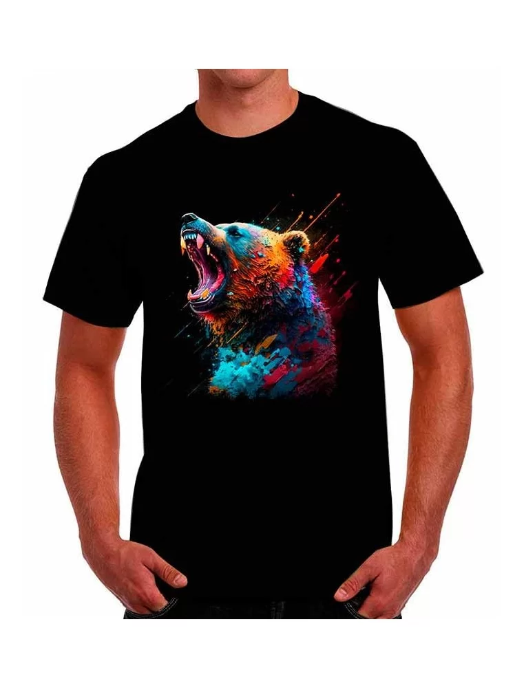 Playera oso gruñendo enojado - Camisetas de animales