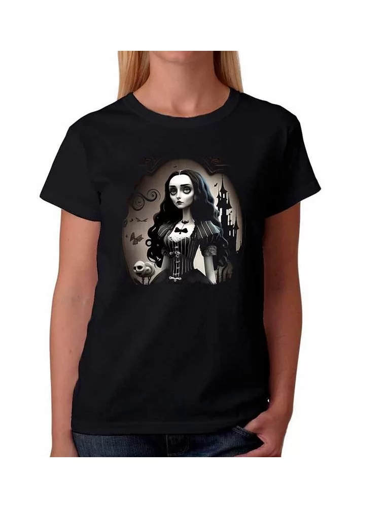 Playera Merlina Addams tipo Tim Burton