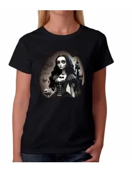 Playera Merlina Addams tipo Tim Burton