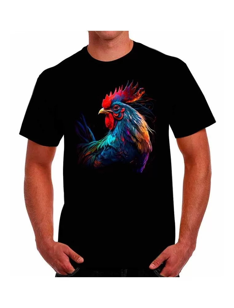 Playera de gallo volteando - Camisetas de animales