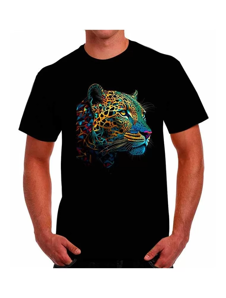 Playera de jaguar geometrico - Camisetas de felinos