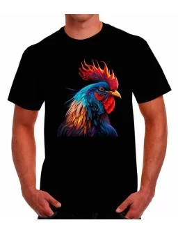 Playera de gallo de colores - Camisetas de animales