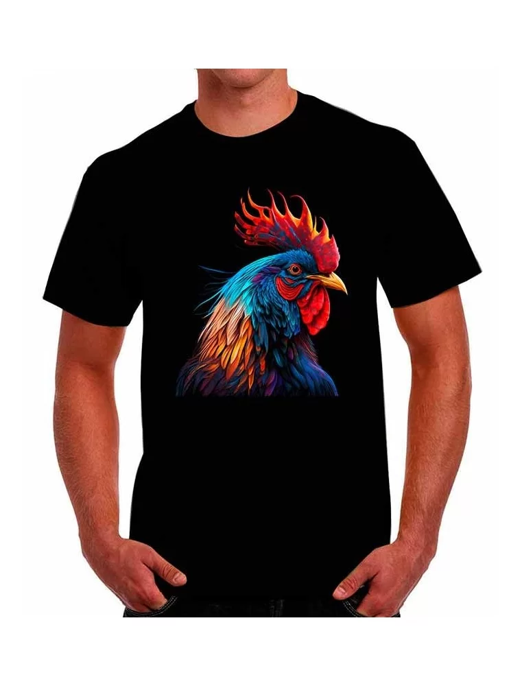 Colored Rooster T-Shirt - Animal T-Shirts