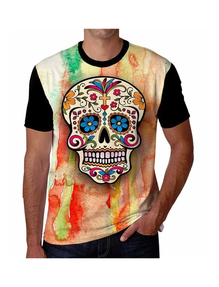 Colored Skull Men T-Shirt