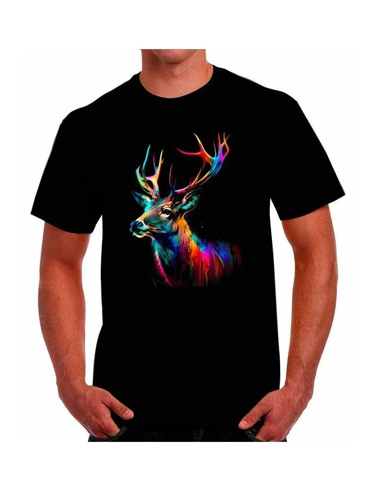 Oil painting effect deer T-shirt