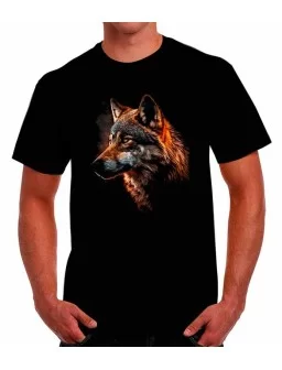 Wolf head T-shirt in bright tones