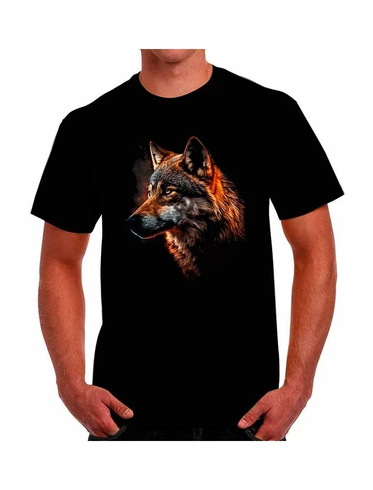 Playera cabeza de lobo tonos vivos