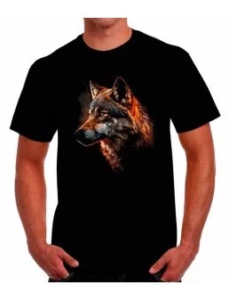 Playera cabeza de lobo tonos vivos