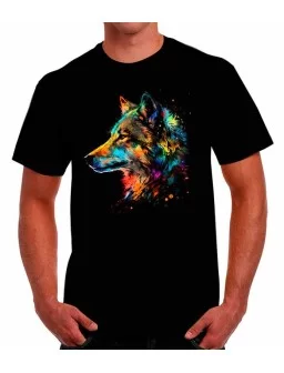 Colored wolf t-shirt