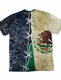 T-shirt flag of Mexico sewn