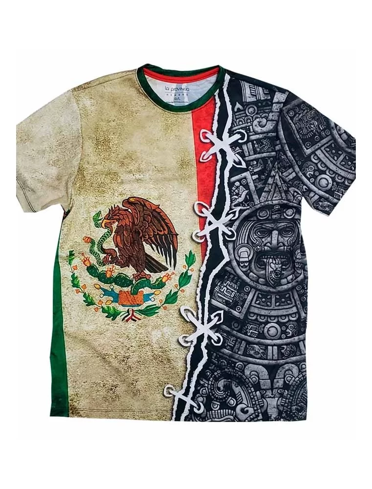 T-shirt flag of Mexico sewn