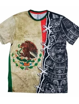 T-shirt flag of Mexico sewn