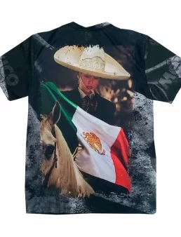 T-shirt woman charro flag of Mexico