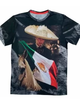T-shirt woman charro flag of Mexico