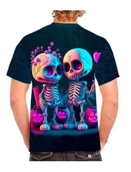 Playera calaveras enamoradas - Camisetas de halloween