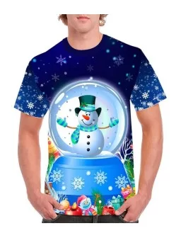 Crystal ball snow monkey T-shirt - Christmas T-shirts