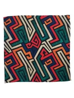 Printed colorful labyrinth scarf