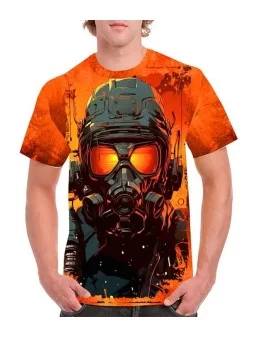 Playera soldado futurista con mascarilla