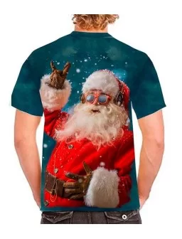 Playera Santa Claus con lentes - Camisetas de navidad
