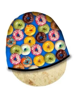 Printed donut tortilla warmer