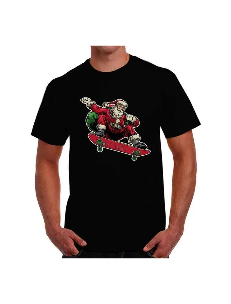 Santa skateboard T-shirt - Celebrate Christmas with Style and Fun